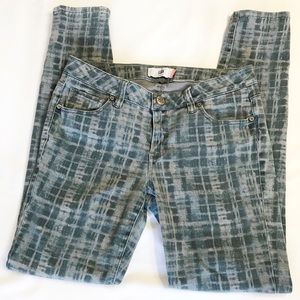Cabi tie dye grid skinny stretch jeans